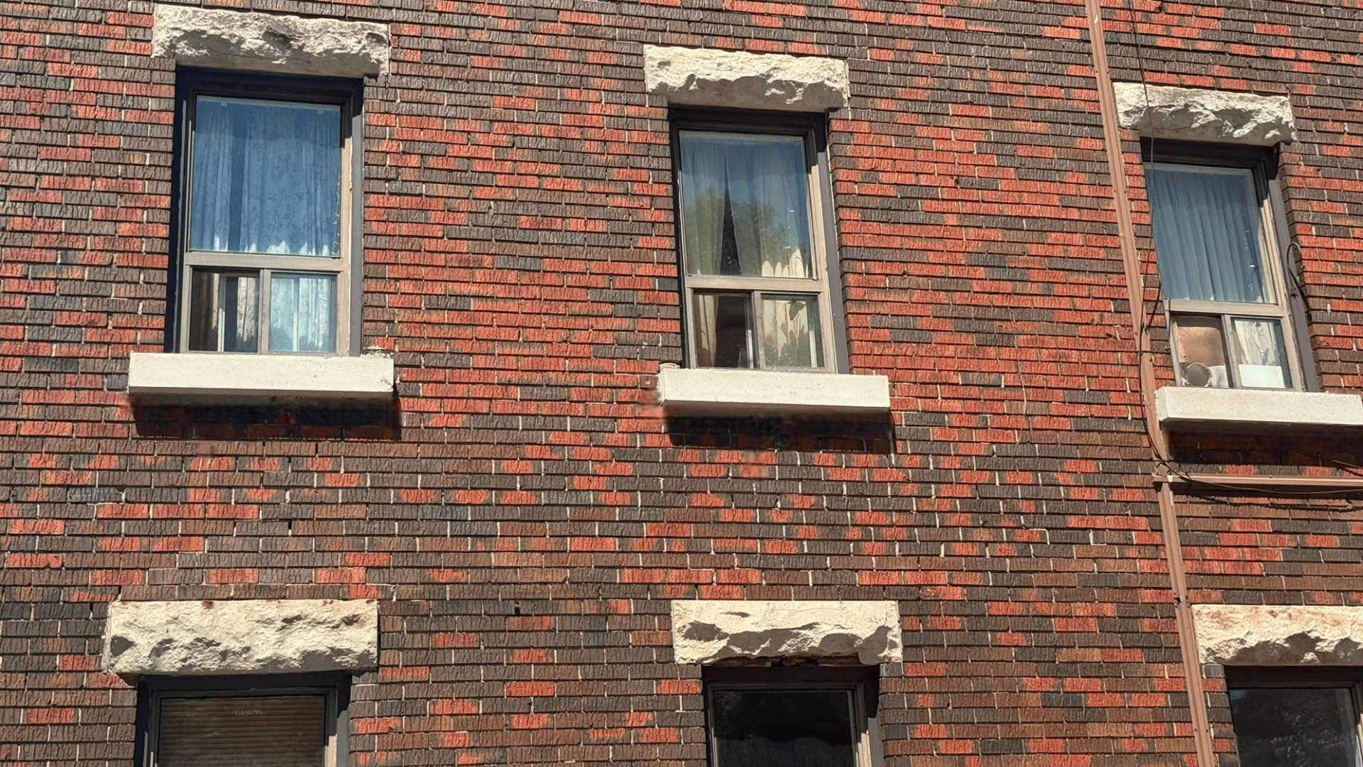 New concrete sill below a window