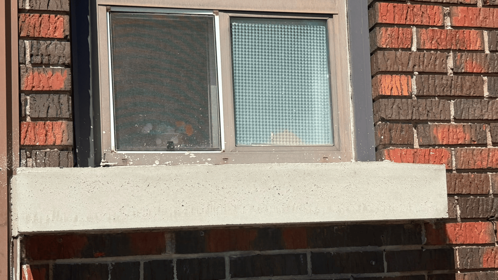 Completed concrete sill work