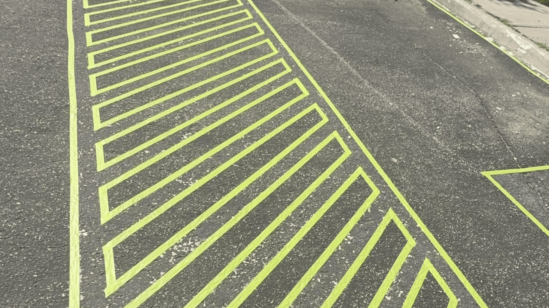 Parking lot repaint in progress